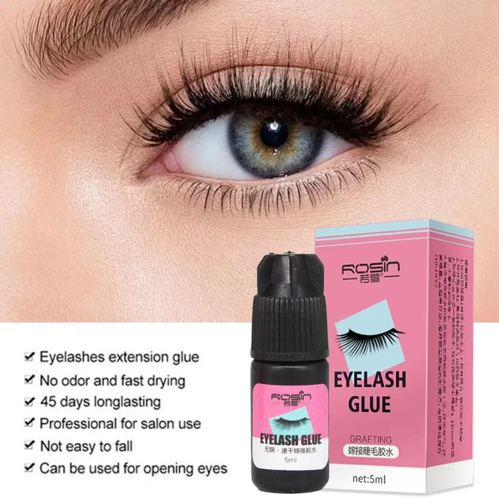 5ml Waterproof Eyelashes Extension Glue Long Lasting Glue Quick Glue No Drying Grafting Lashes Adhesive Makeup Irritant Bla W2A9