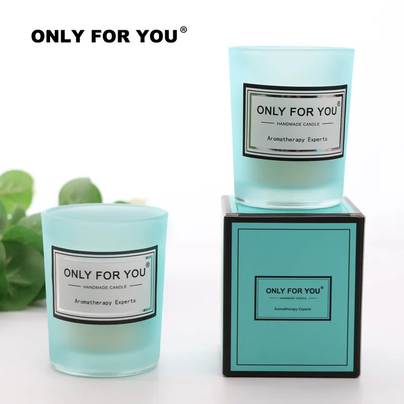 Tiffany Blue Aromatherapy Candle Wedding Return Companion Gift Wrap Fragrance Handmade Soy Wax European Romantic Candle Lamp