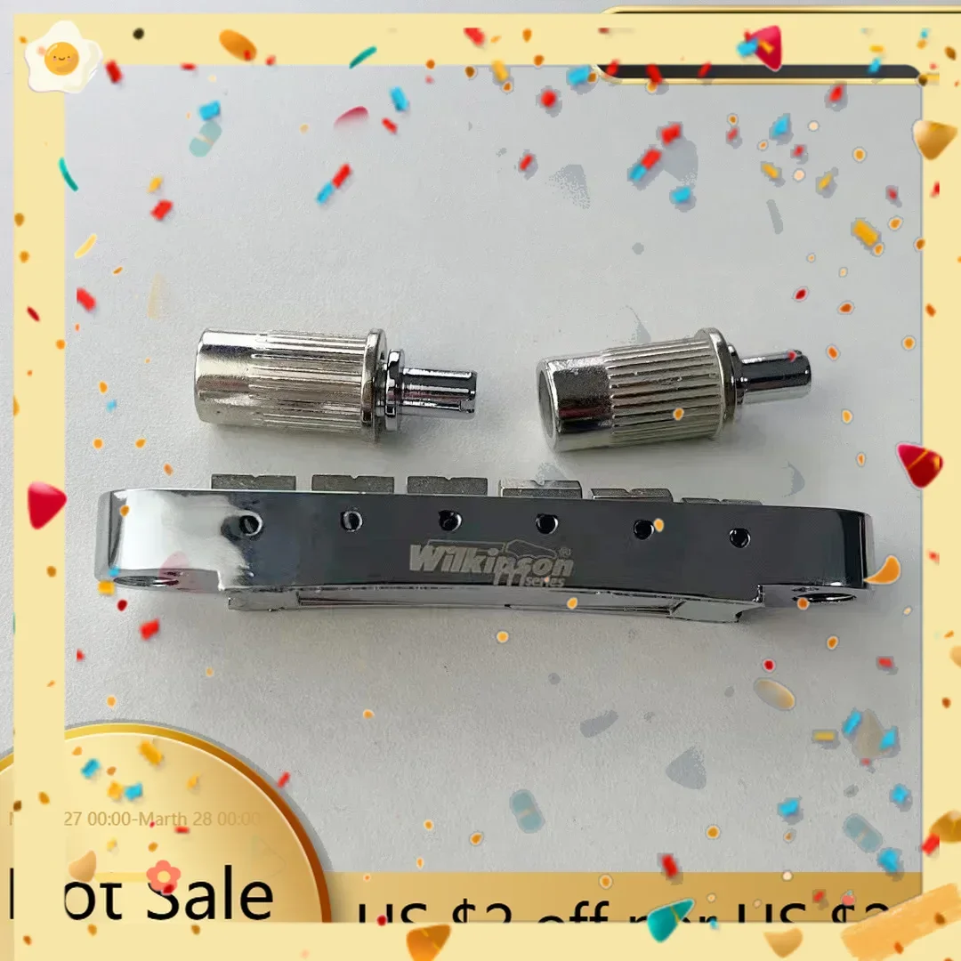 New Hot Sale-Wei Ke Music Store--Electric Guitar Fixed Bridge  Pull String Plate Code Silver WOGT1+WOGB2