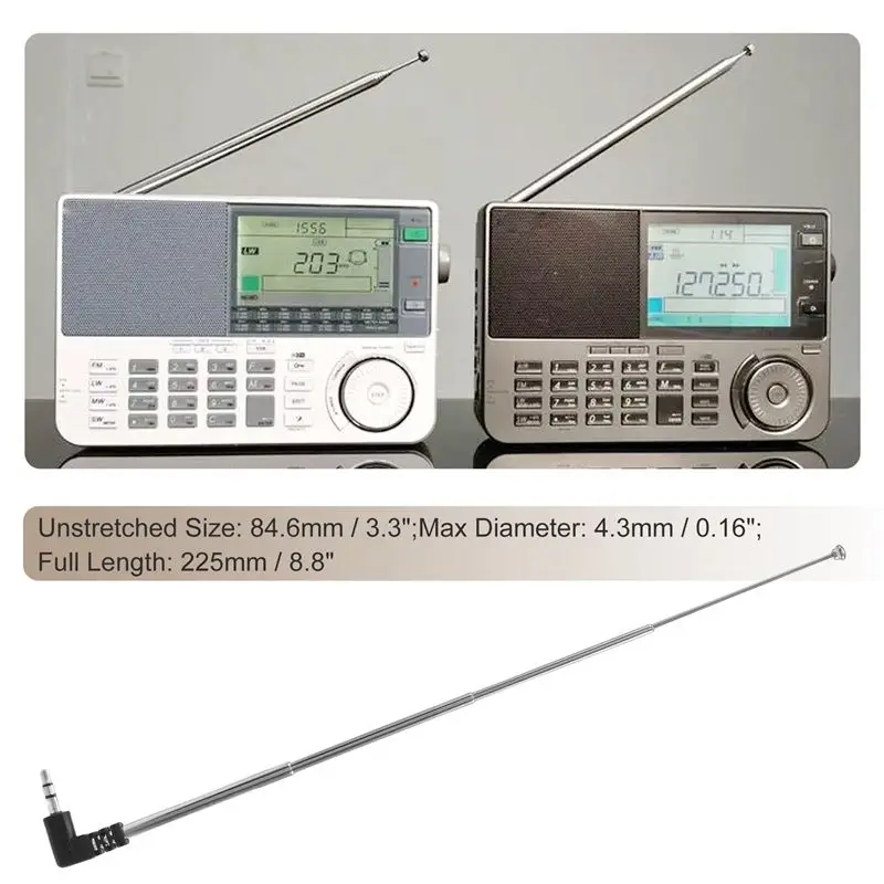 Pasuje do 4-segmentowej teleskopowej anteny radiowej AM/FM o długości 22,5 cm z wtykiem 3,5 mm. — zdjęcie produktu 3