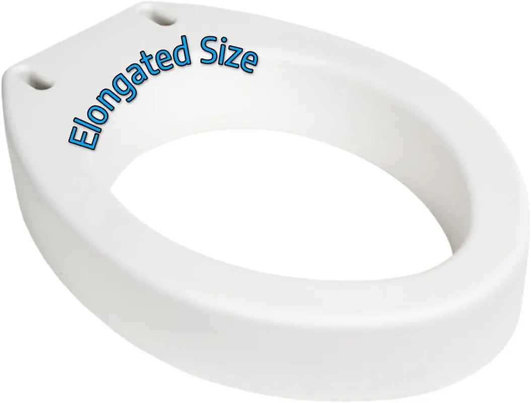 

Essential Toilet Seat Riser for Elongated Bowl, 3.5" Rise, 300lb Capacity - Ideal for Seniors and Adults