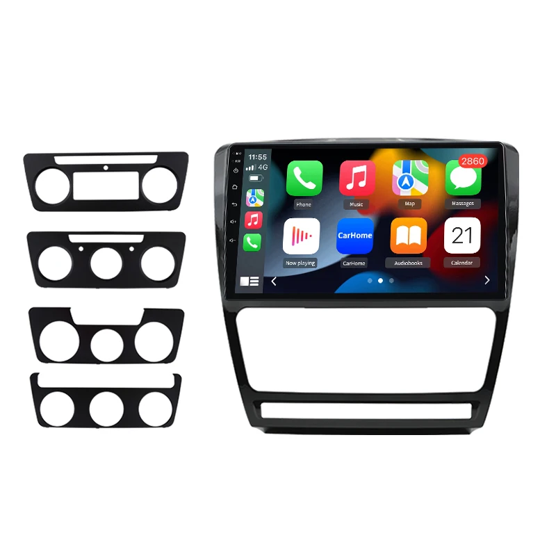 Junsun Wireless CarPlay Android Auto Autoradio für Skoda Octavia 2 A5 2008-2013 GPS-Navigation Multimedia-Player WiFi 4G DSP RDS Bluetooth FM AM IPS Touchscreen Stereo Autoradio Head Unit OEM-Stil