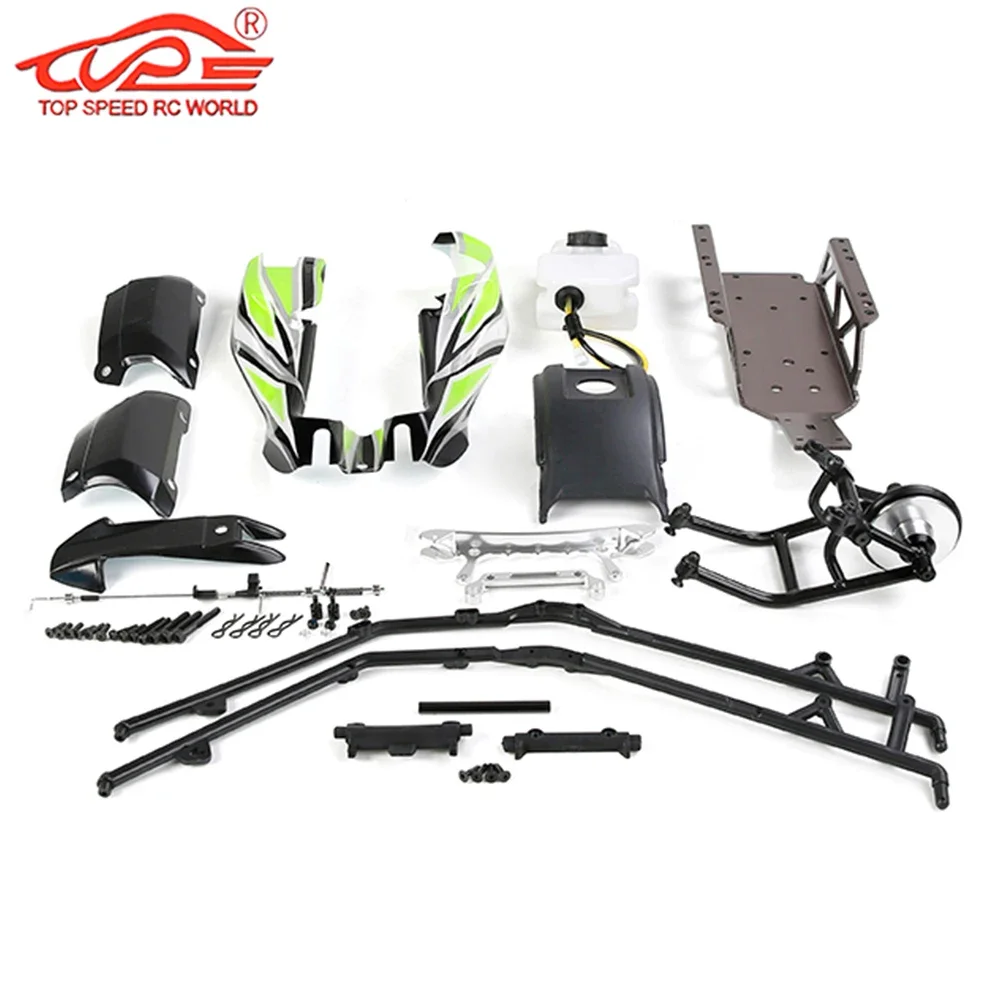 Auto Shell Brandstoftank Chassis Conversie Upgrade Kit voor 1/5 Rovan Q-BAJA Rofun Q-BAHA Truck Rc Auto Onderdelen