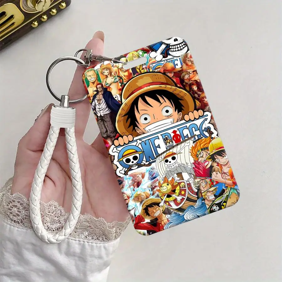 1 Stück Kartenhalter, einziehbarer Kreditkartenhalter, Kinder-Bus-Ausweishalter mit Umhängeband, Bank-ID-Hülle, One Piece Luffy – Detail 2