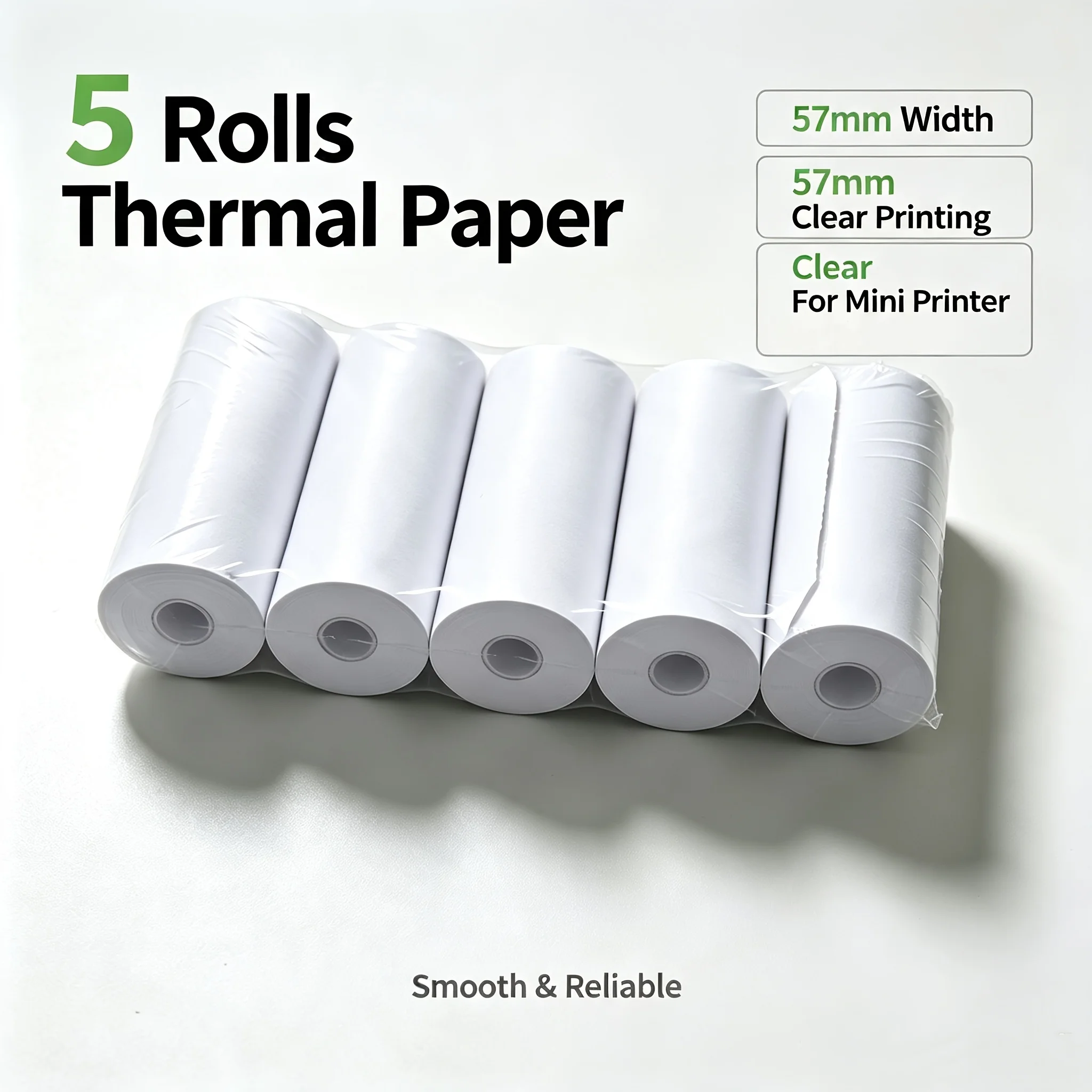 White POS Thermal Receipt Paper Roll Clear Printing BPA Free Compatible for POS Cash Register Printer Market Store Tag