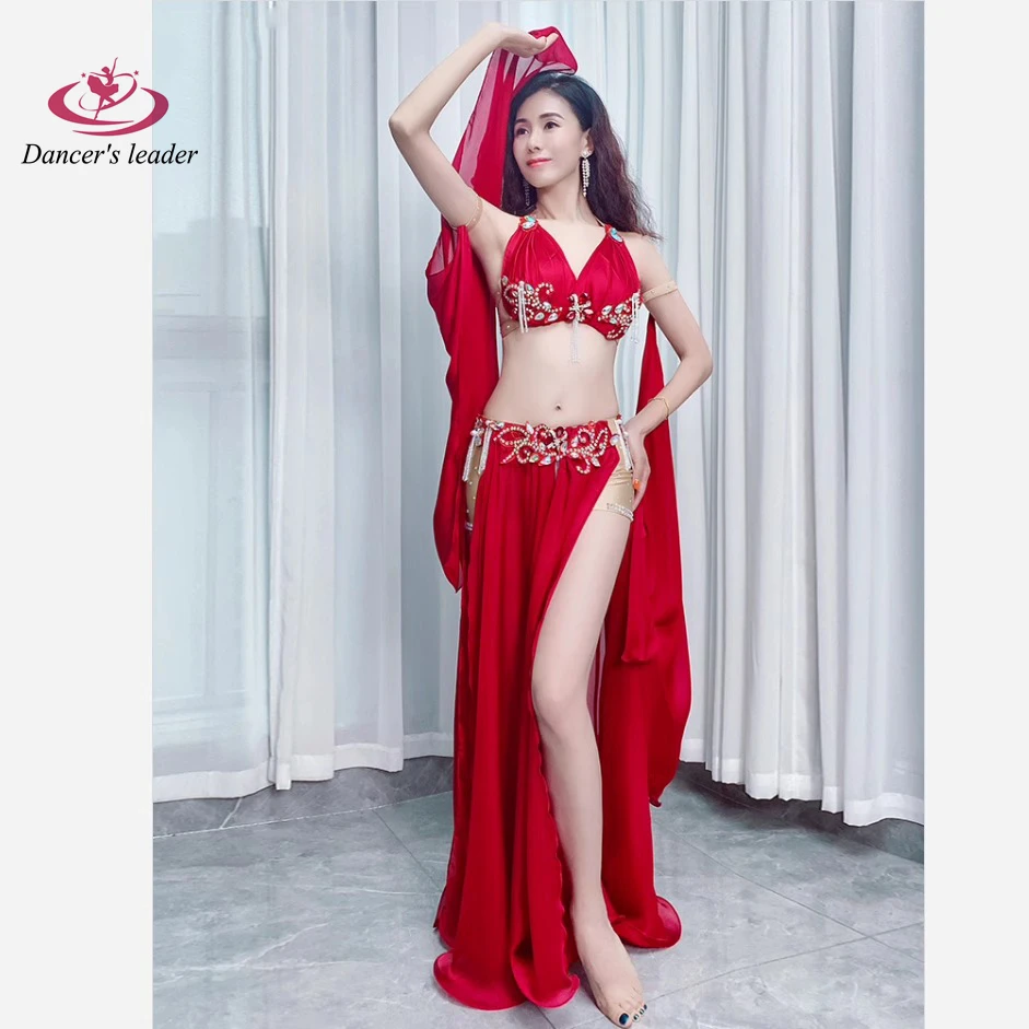 

Belly Dance Professional Dress With High-end Split Hem and Diamond Studded Female Adult Stage Professional Clothing