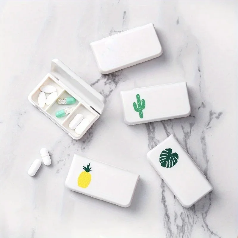 1pcs 3 Grids Mini Pill Case Plastic Travel Medicine Box Cute Small Tablet Pill Storage Organizer Holder Container Dispenser Case