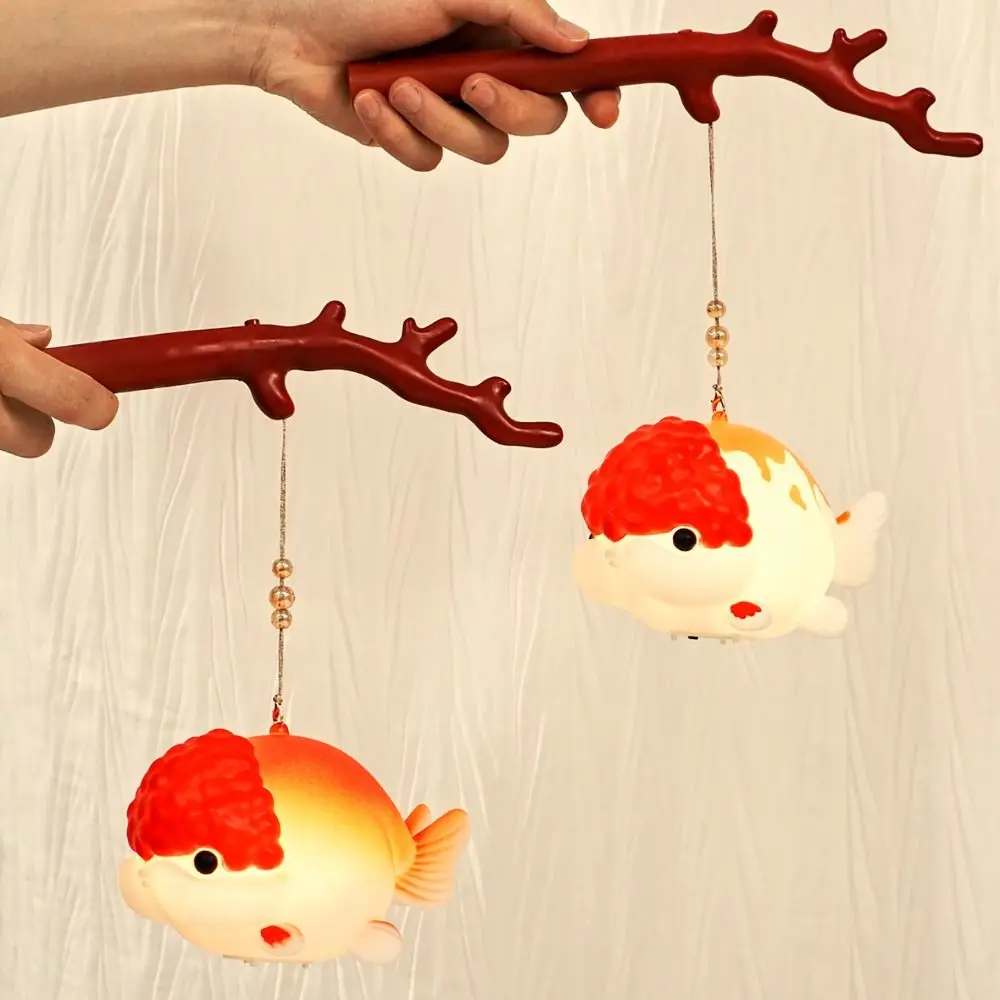 

Antique Creative Glowing Handheld Lantern Handheld Ancient Loween Goldfi Lantern Traditional Luminous Festival Lantern New Year