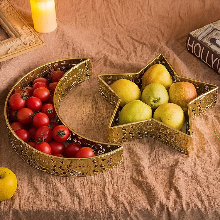 

Fruit Case Iron Star Shelf Table Storage Tray Candy Coffee Snacks Plates Cake Stand Desktop Decor Cupcake Holders