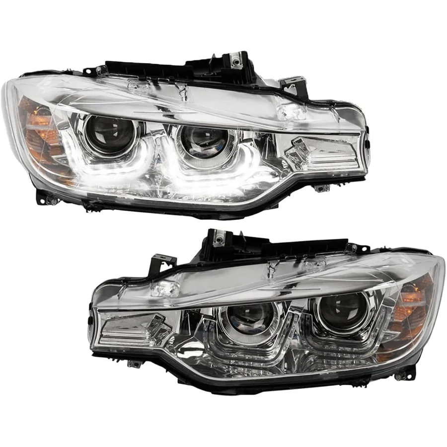 2 Piece Headlight Assembly Set Performance Halogen Driver and Passenger Side for Enhanced Visibility and Aesthetic Upgrade Comp
