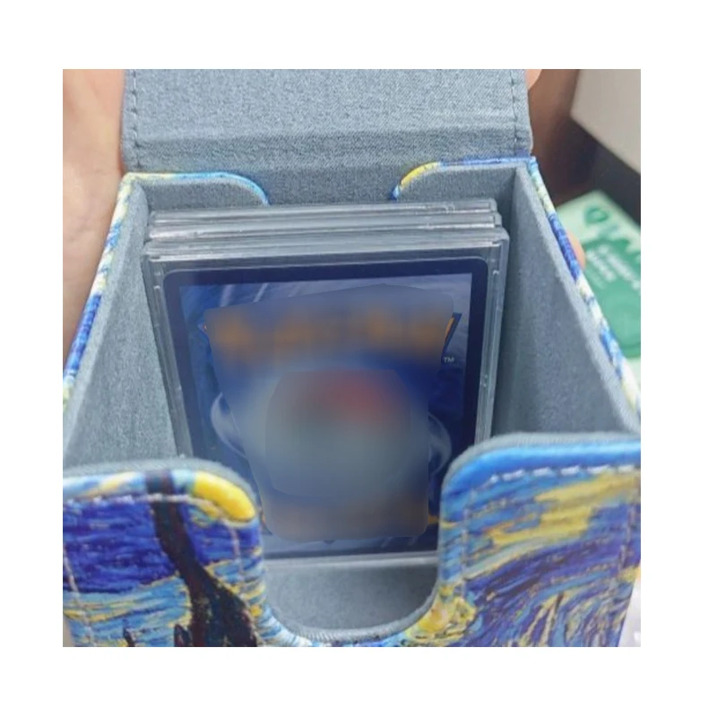 กล่องใส่การ์ดสะสม 80-100 ใบ วัสดุหนังลายอนิเมะ สำหรับเกมบนโต๊ะ จัดระเบียบการ์ด MTG CTG PTCG YuGiOh Magic Commander Deck