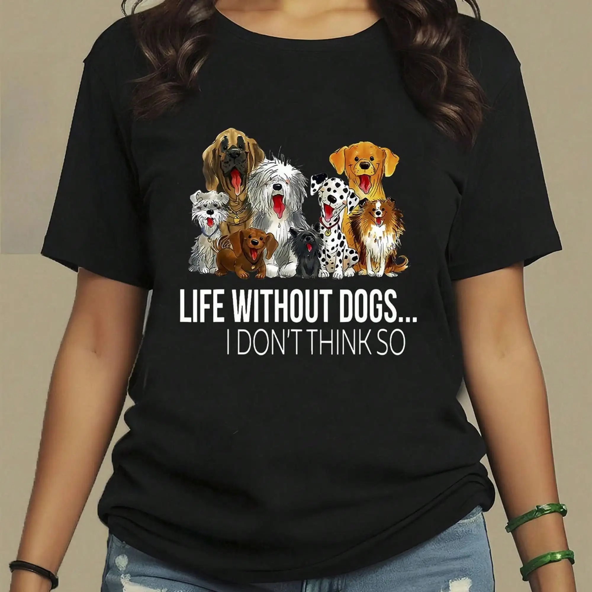 Dog Lover's T-Shirt With Cute Puppies & 