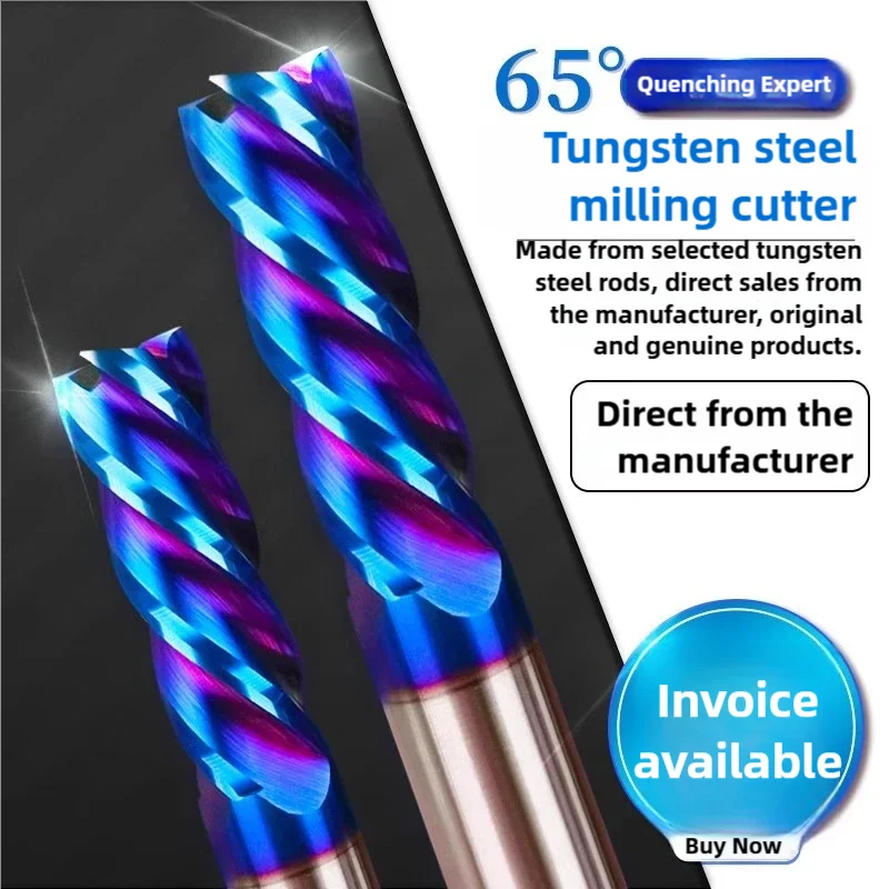 GARINA Milling Cutter 1-20mm Two Flutes Carbide End Mill TiCN Coated Flat End Mill Bit CNC Machine Milling Bit CNC Cutting Tools