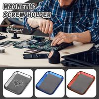 Aluminum Alloy Magnetic Screw Tray Metal Small Parts Storage Box Tray DIY Tools Anti-Loss Screw Tray