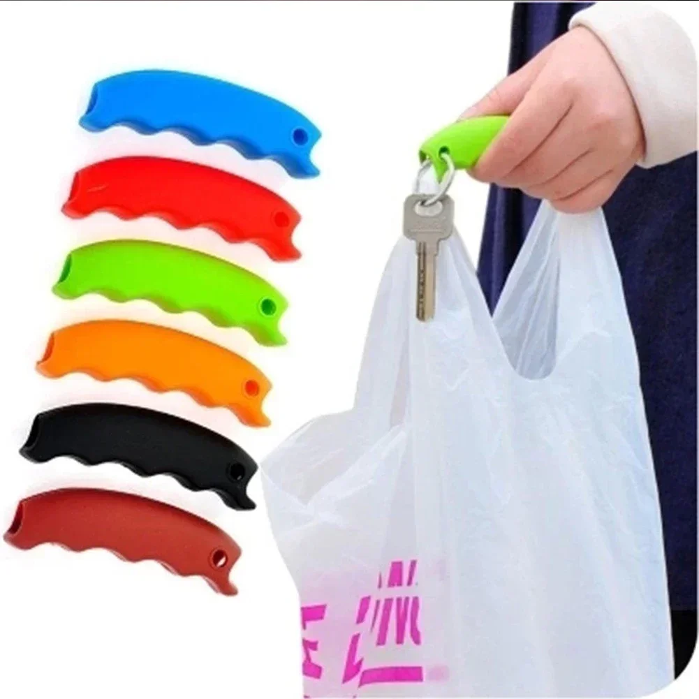 1PC Comfortable Portable Silicone Mention Dish for Shopping Bag To Protect Hands Trip Grocery Bag Holder Clips Handle Carrier