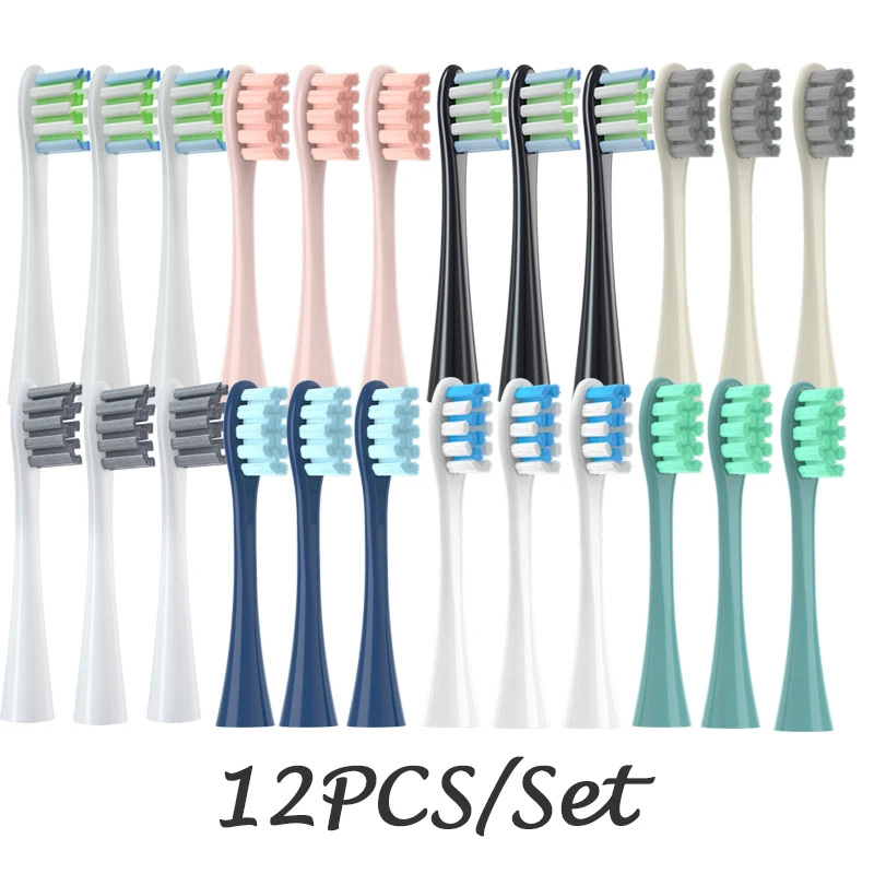 12PCS สูญญากาศปิดผนึกบรรจุเปลี่ยนหัวแปรงสำหรับ Oclean X PRO/ Z1/ F1/ One/ Air 2 /SE Soft DuPont ลึกทำความสะอาดหัวฉีด