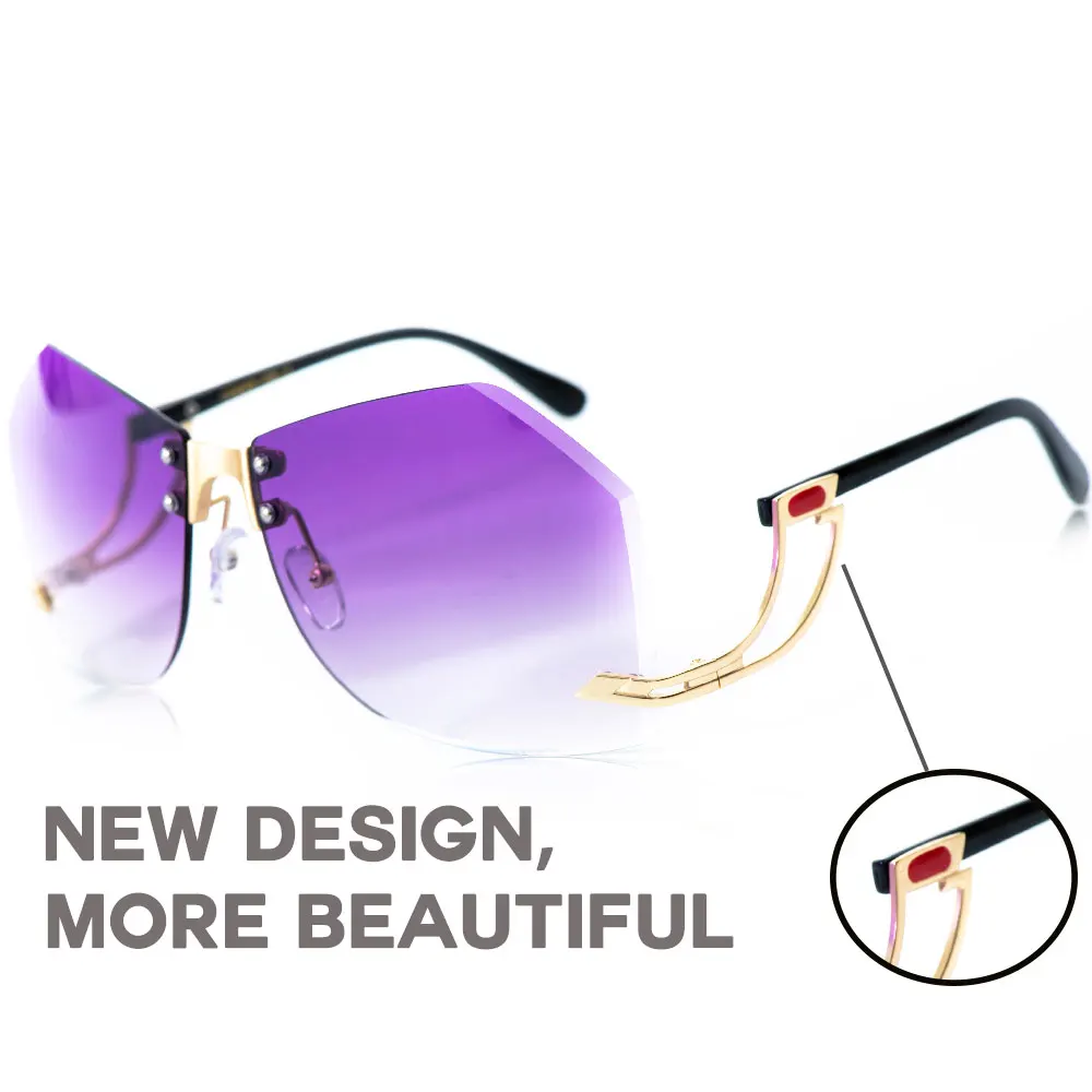 45360 CCSPACE 8 Color 32g Irregular Frameless Sunglasses Women Gradient Alloy Frame Brand Glasses Designer Fashion Female Shades
