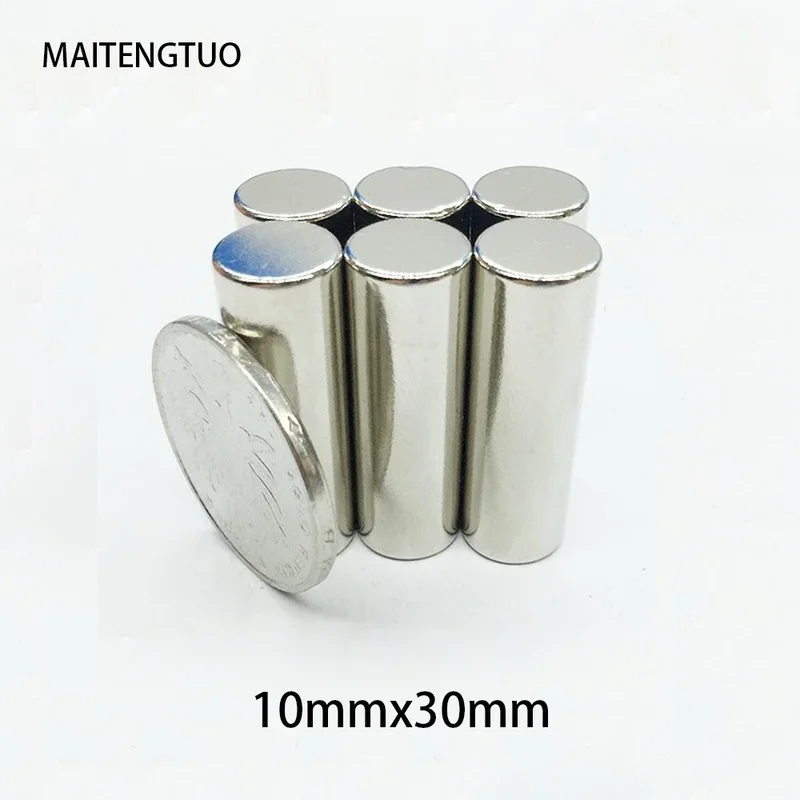 2 ~ 30 SZTUK 10x30mm Okrągły magnes neodymowy NdFeB N35 Super mocny mały imanes Stały dysk magnetyczny 10mm x 30mm 10*30mm