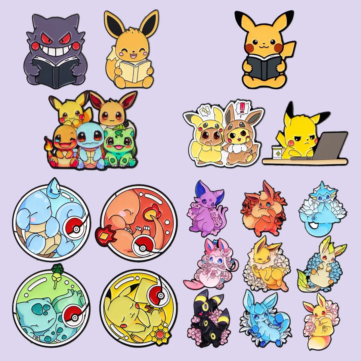 

Mix 3/4/9pcs/set Cute Genies Enamel Pins Magic Metal Brooch Backpack Collar Badges Men Women Fashion Jewelry Collection Gift