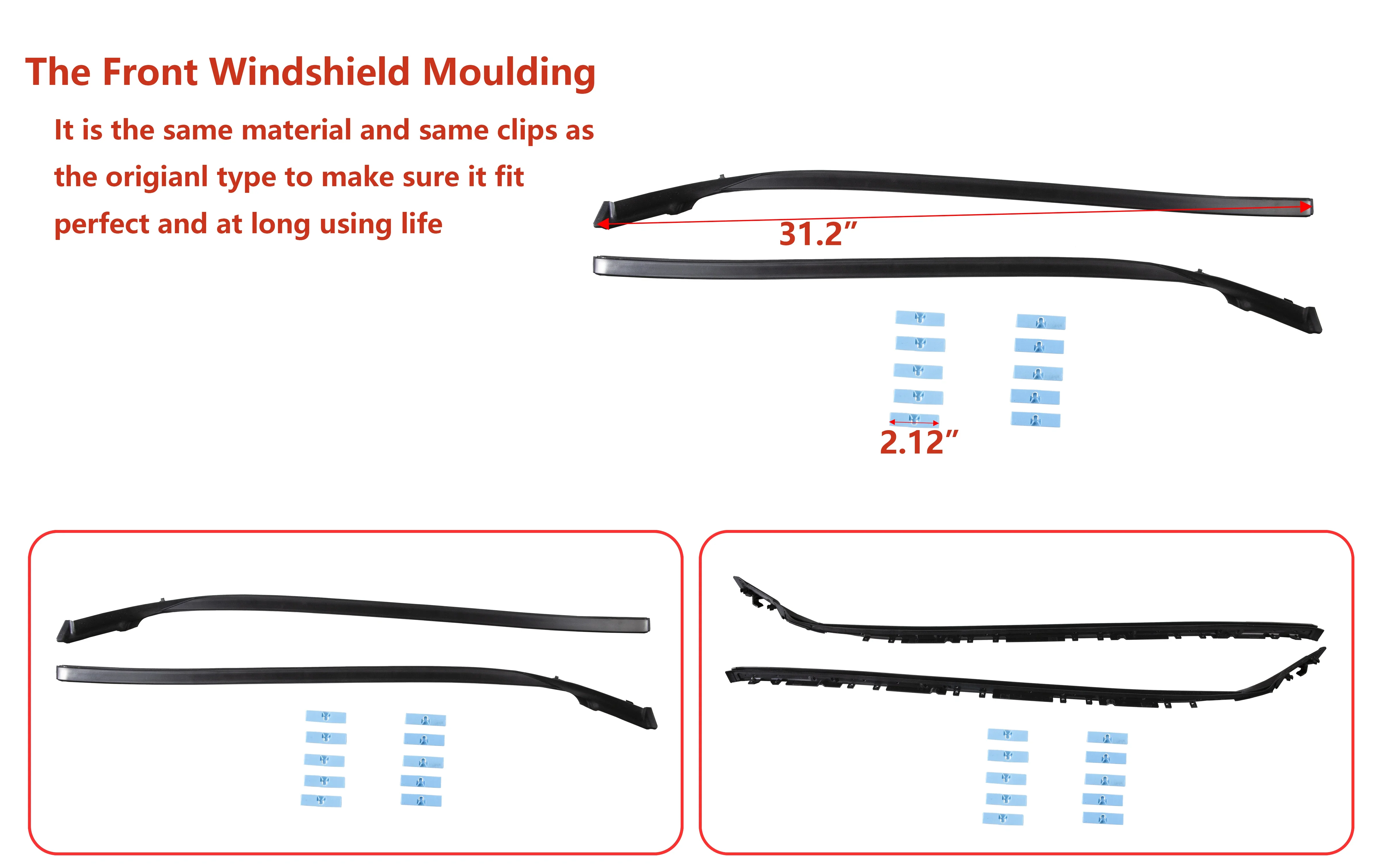 1 Pair Front Windshield Wiper Strip Left Right For Lexus Genuine lS250 IS350 IS-F 2006-2013 Water Deflector Cowl Plate