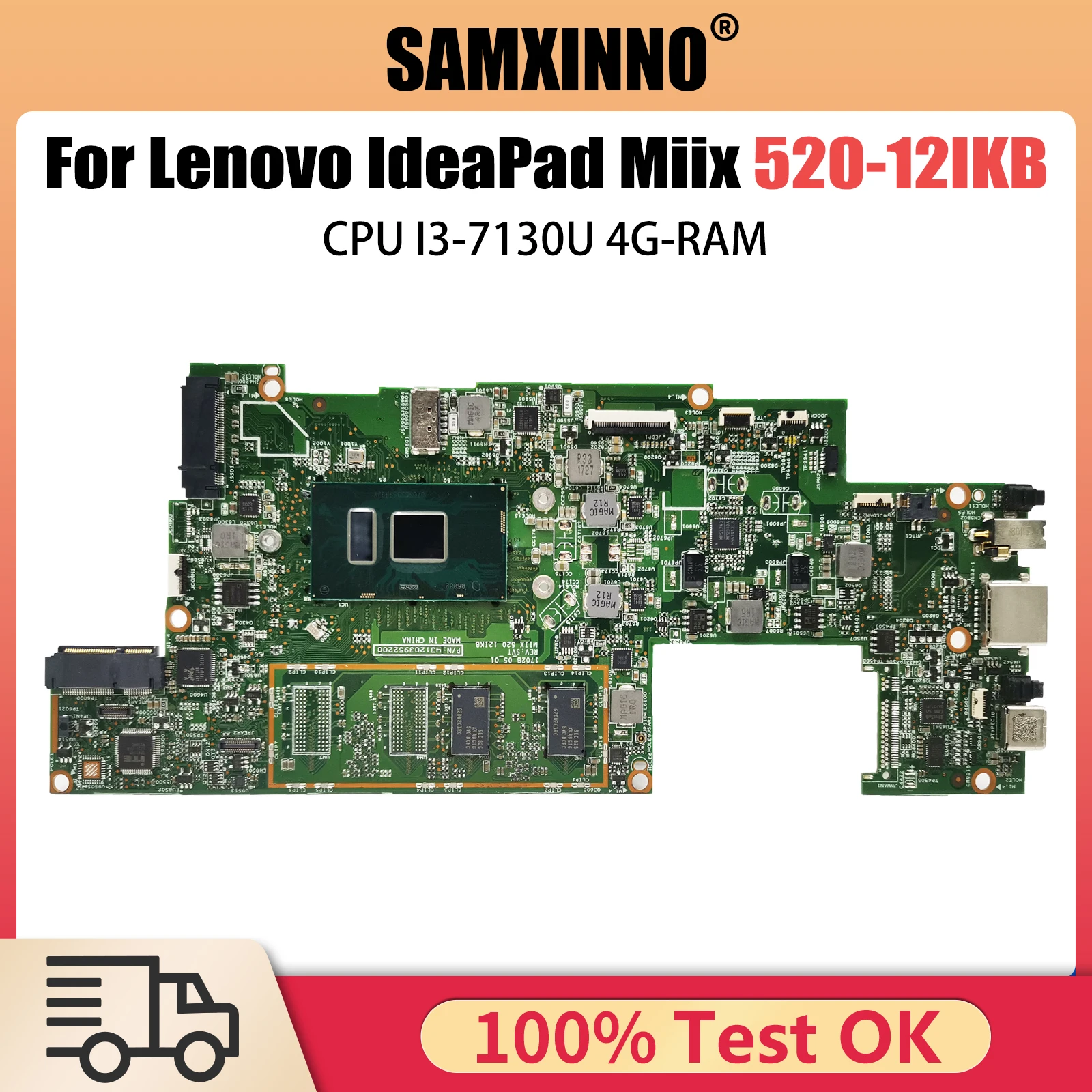 

520-12IKB Notebook Motherboard For Lenovo Miix Tablet Laptop Mainboard With I3-7130U CPU UMA 4G RAM 5B20Q22861