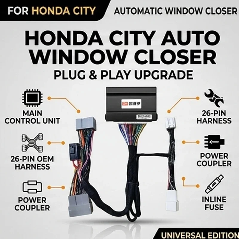Automatic Car Window Closer For Honda City Crider Vezel HR-V Greiz Gienia Auto Window Lift Modules Roll Up Open Controller Kit