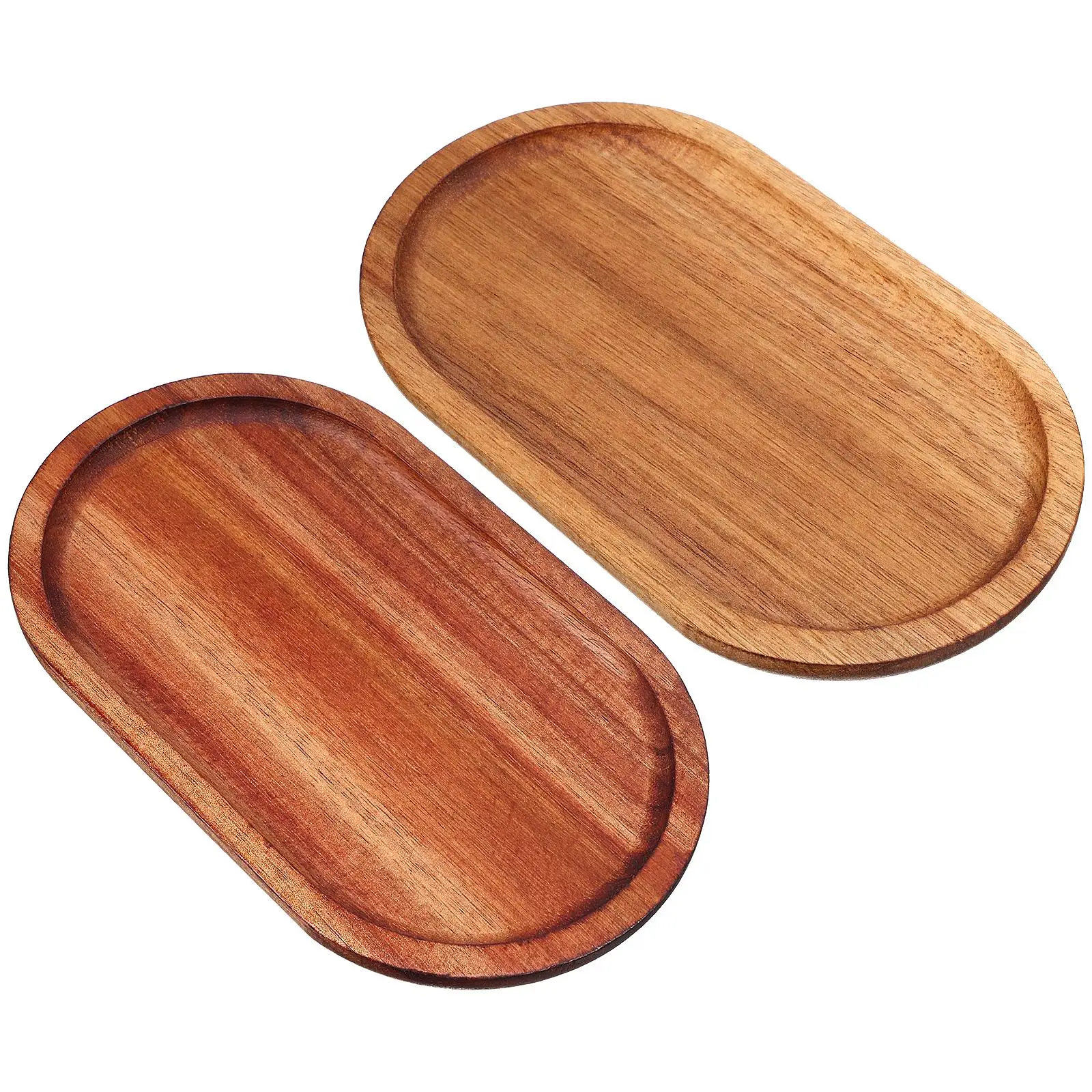 

2 Packs Acacia Wood 20x11 8x1 5cm Stable Placement Wooden Serving Platter Kitchen Counter Decor Gift