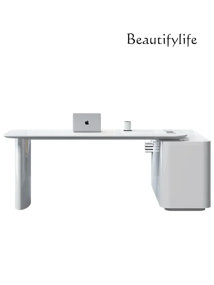 Modern Classroom Desk White Painted Boss Desk Stylish and Simple Office Furniture Single Desk