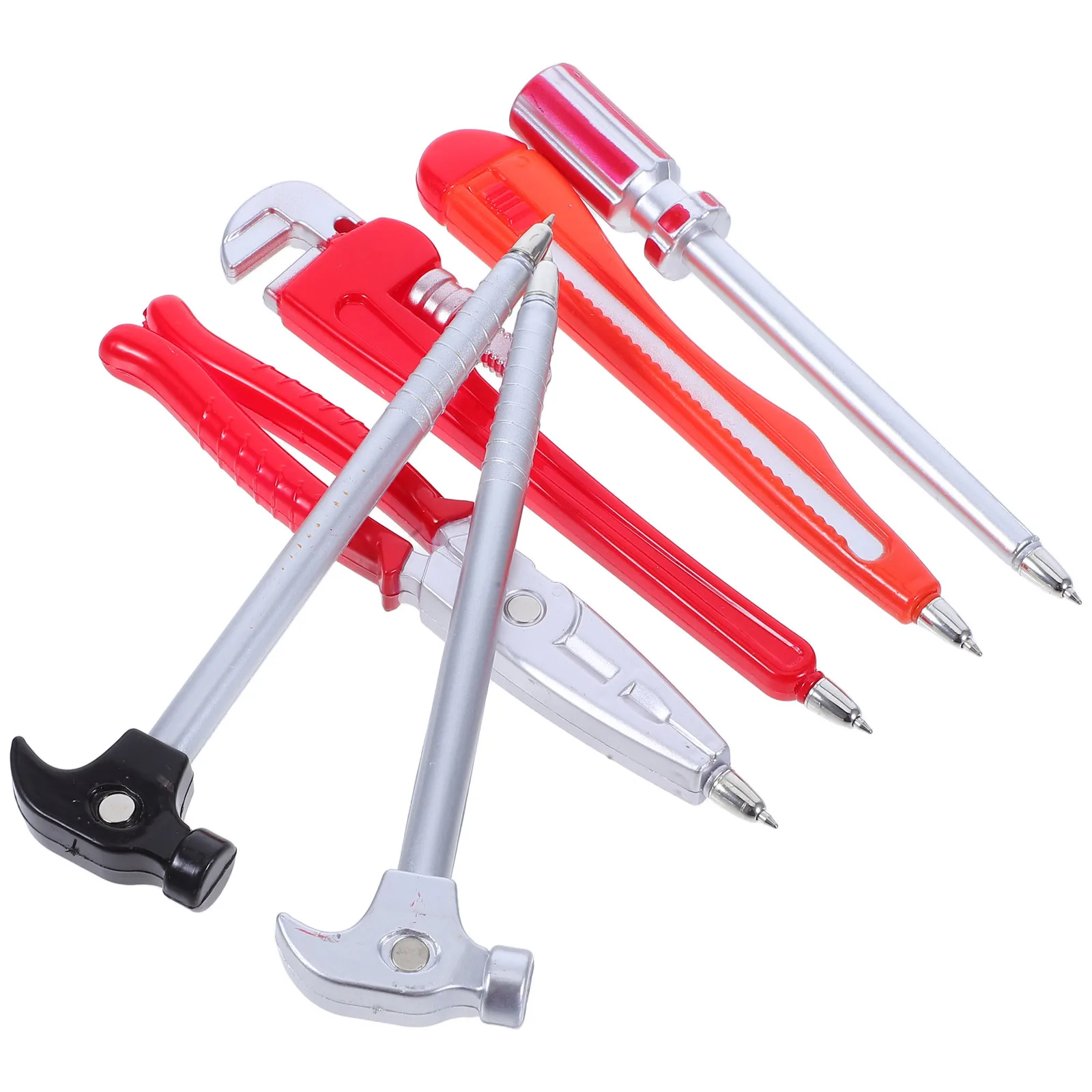 

6Pcs Creative Hardware Tool Pens Ballpoint Set Novelty Shaped Writing Pen School Office Students Wrench Screwdriver Hammer