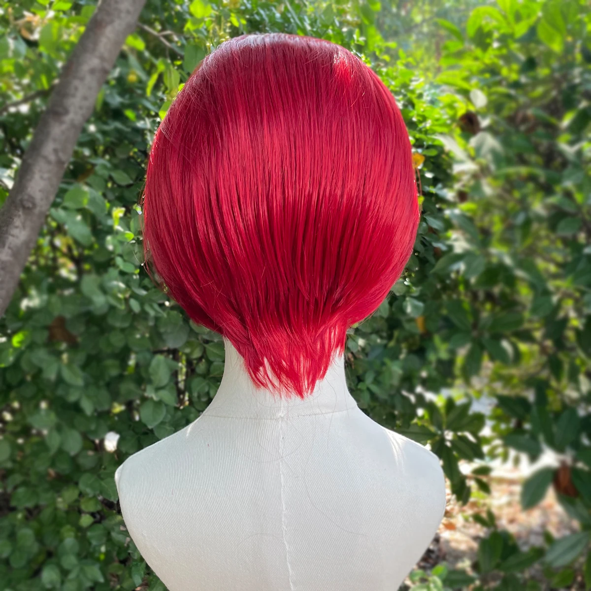 Light Red Short Bob Cut Synthetic Lace Front Wig for Black Women Cosplay 13x4 Lace Front Wigs for Men Free Part 150% Piexie Wigs