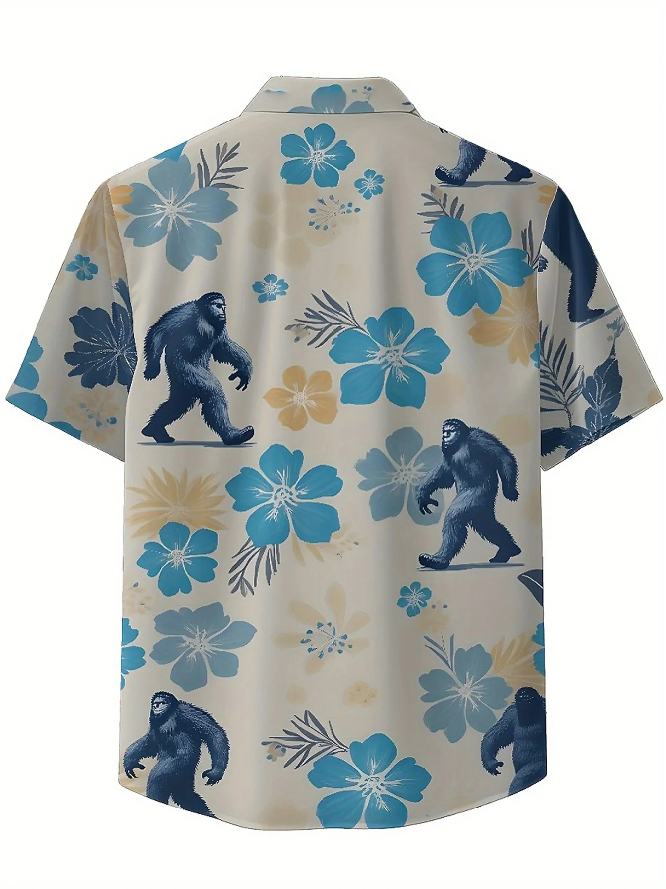 Camisas hawaianas de talla grande para hombre, estampado misterioso Sasquatch, camisas holgadas Unisex Aloha, ropa alternativa de verano
