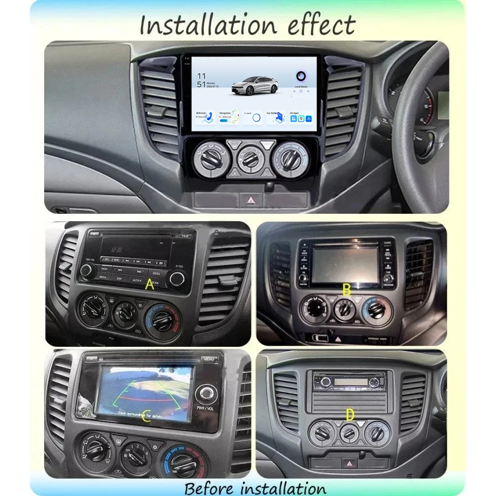 64G GPS 9'' For Mitsubishi Triton MQ MR 2015-2019 Car Radio Stereo Head Unit Wireless Apple Carplay Android 15 Camera Google Map