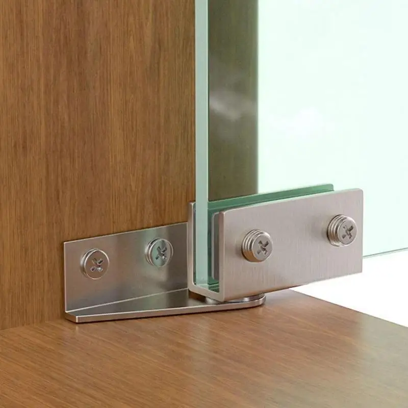 Shower Door Hinges Cabinet Glass Hinge Clamp Without Drilling Side Mounted Frameless Glass Hinge For Bathroom Kitchen