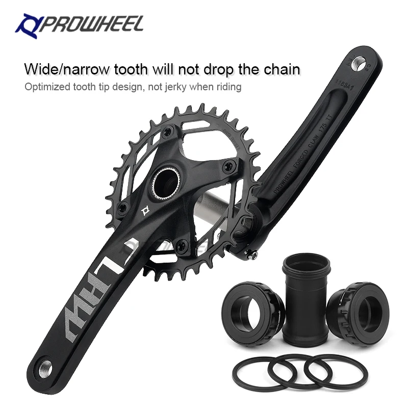 Prowheel CLAW  MTB Crankset 104BCD 170/175MM Round Hole Crank Arms for Bicycle Connecting Rods System 32/34/36/38/40T Chainrings