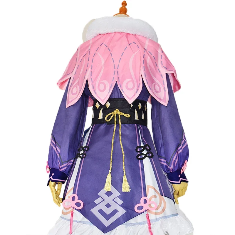 Yunjin Cosplay Gradiente Peruca com Chapéu, Game Genshin Impact Roupas, Yun Jin