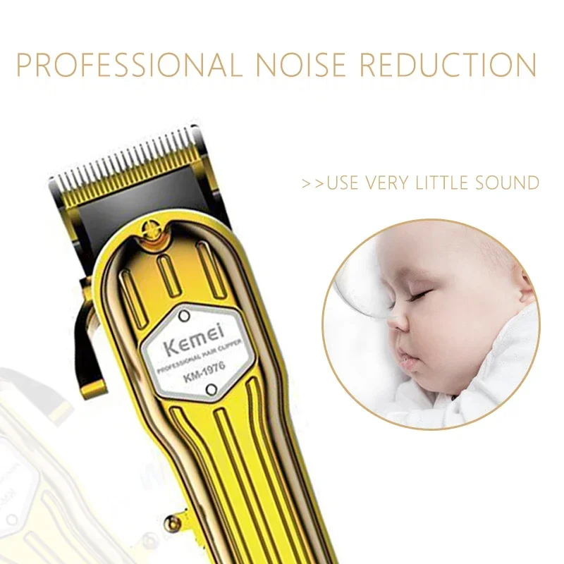 Kemei KM-1976 profesjonalna elektryczna bezprzewodowa maszynka do strzyżenia włosów dla fryzjera maszynka do włosów o dużej mocy ścinanie włosów dla mężczyzn