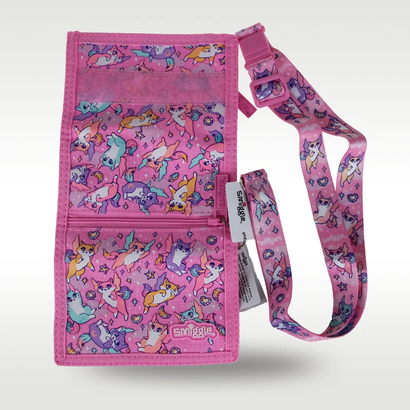 Australië smiggle kinderportemonnee meisjes Pink Fox clutch portemonnee lederen map drie lagen kaarttas portemonnee 5 inch