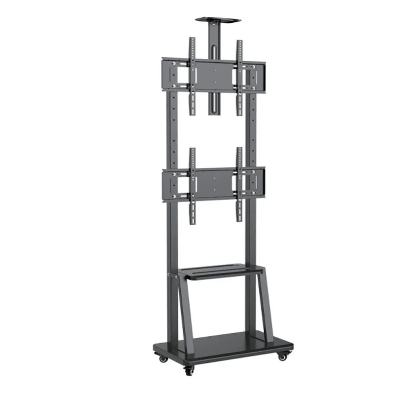 

four-screen TV mobile bracket, large-screen splicing commercial TV bracket, advertising machine multi-screen display