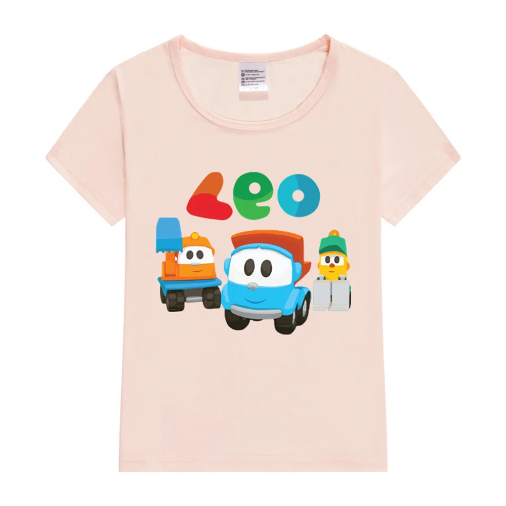 leo the truck lifty and scoop Kids T-Shirt Short Sleeve Kids Clothing T-Shirts Summer Tops Cartoon Tees Boys Girls Clothes