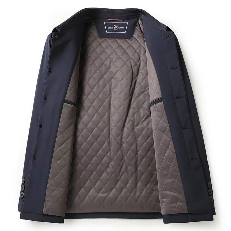 Veste matelassurera thermique classique de style intemporel pour hommes, manteau basique matelassé, manteau de direction, tenues chaudes pour hommes, hiver, 2024