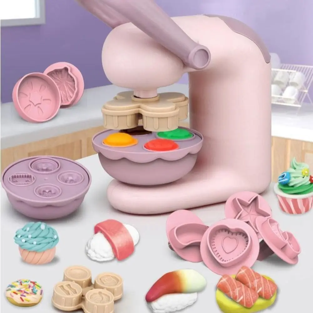 Play House Cooking Toys Simulation Kitchen Ice Cream Machine Mini Noodles Colourful Clay Pasta Machine Safe DIY Children