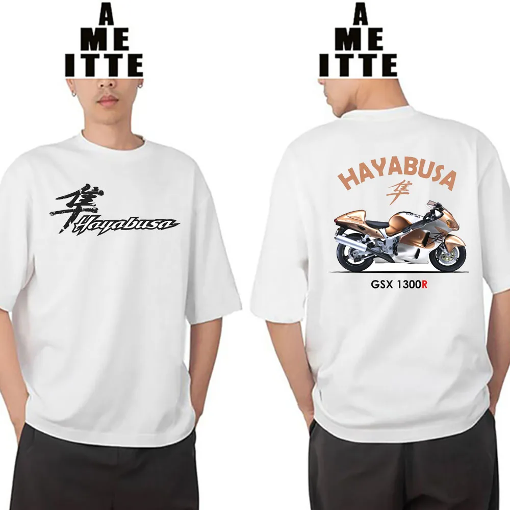 Legend Hayabusa GSX1300R Riding TShirt Adventure Motorcycle Rider T-Shirt Summer Men Short Sleeve Hip Hop White Casual Boy Tees