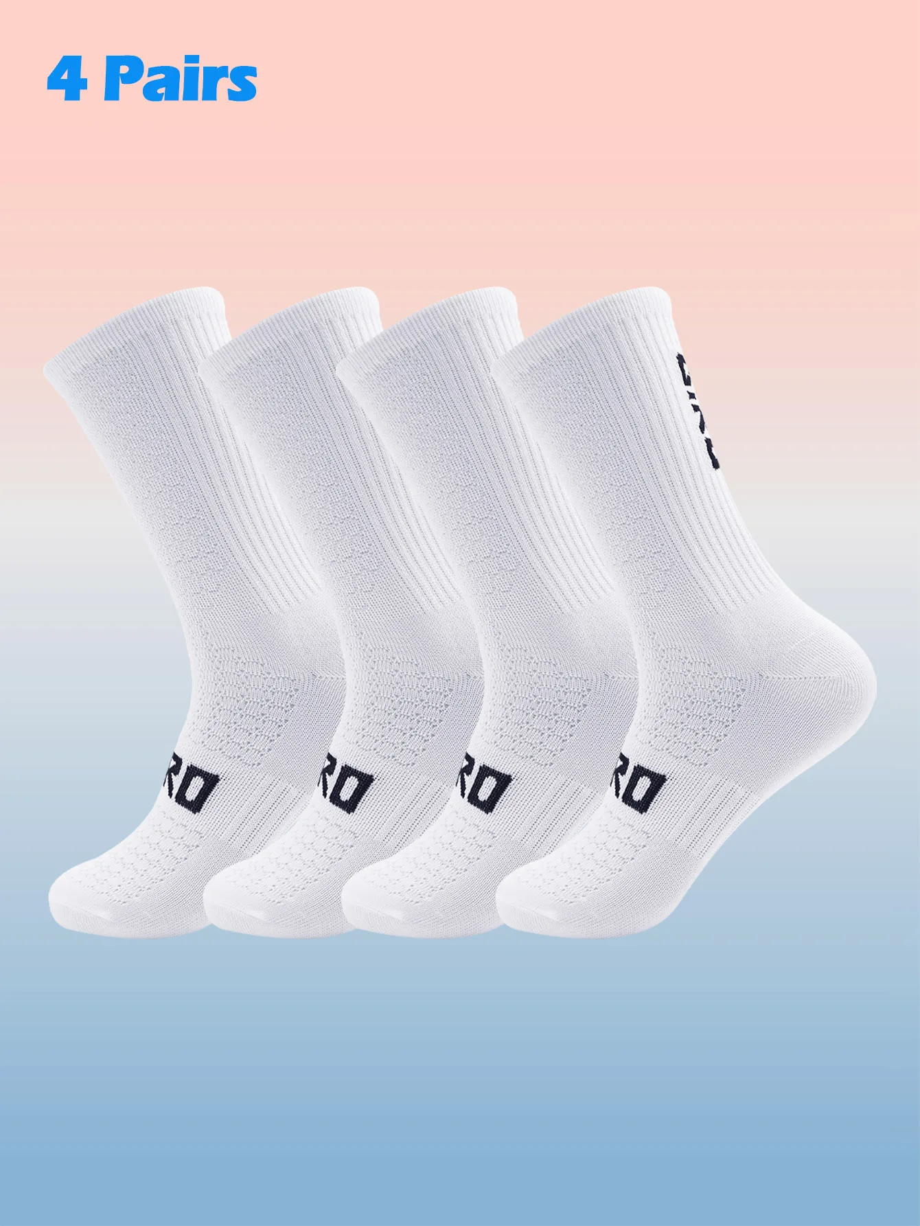 4er-Pack Sport-Radsocken, bunte Anti-Geruch-Sportsocken zum Laufen, geeignet zum Radfahren, Laufen, Wandern, Sport, Fitnessstudio,
