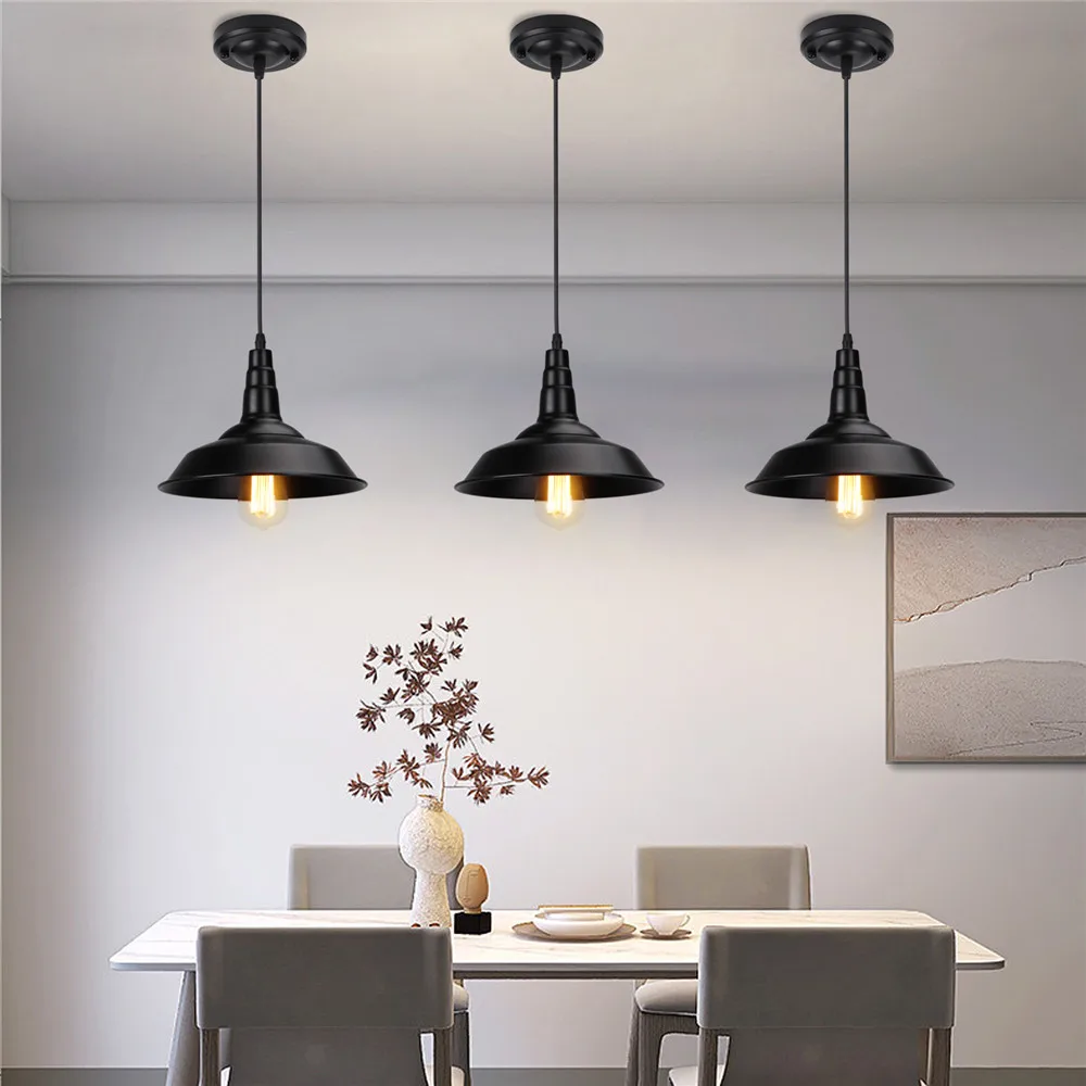 Nordic Simple Ceiling Hanging Lamp Aluminium Black Modern Pendant Light for Living Room Dining Table Bedside Decorative Lighting