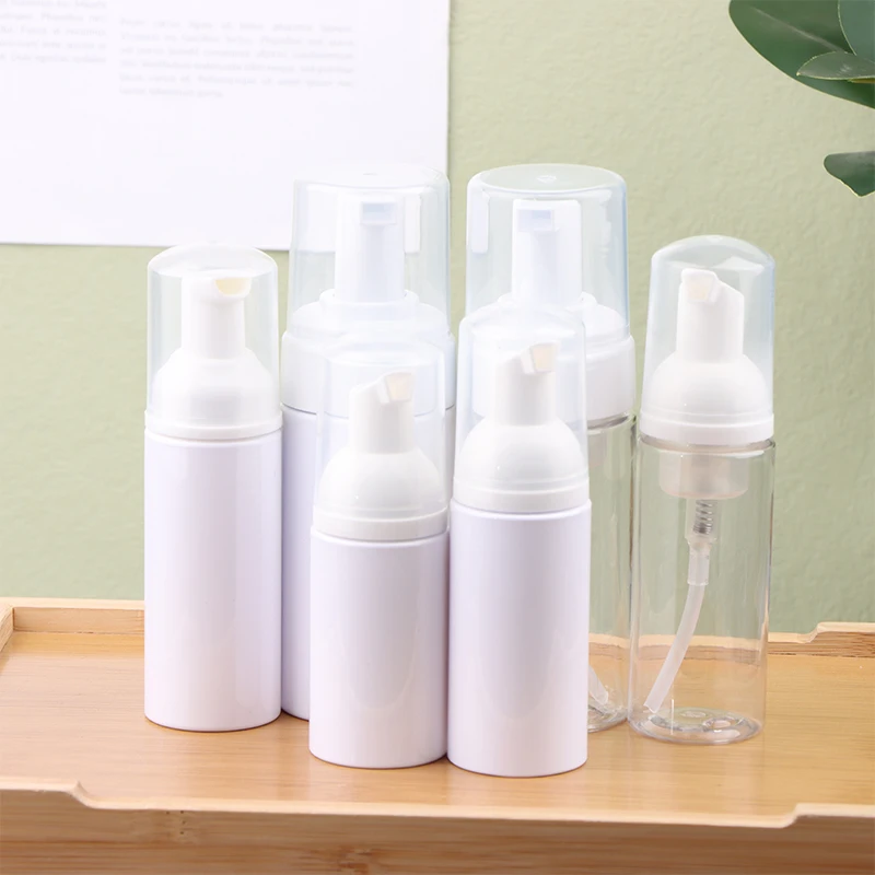 1Pc 40/50/60/100ml Press Transparent Foaming Bottle Plastic Facial Wash Dispenser Bottle Bathing Tools