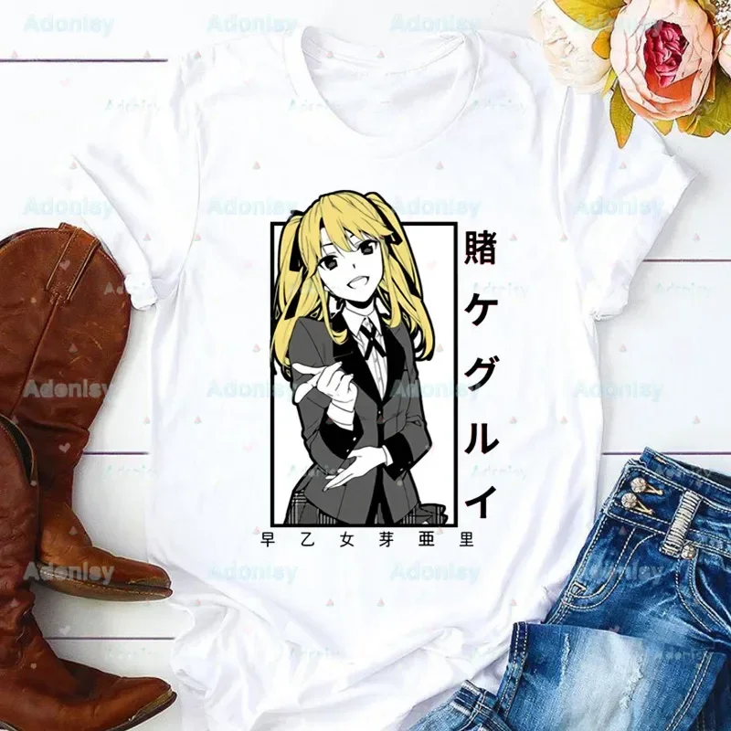 

Kakegurui Print T-shirtsMan Summer Graphic Japanese Anime Manga Yumeko Jabami Tees Funny Shirts Tshirts Crew Neck Harajuku