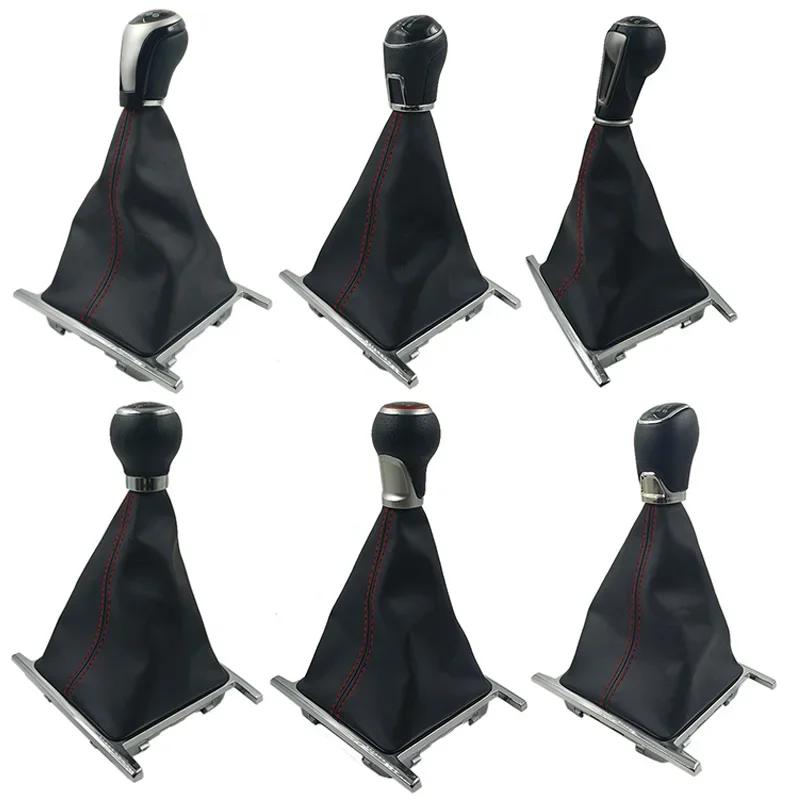 Pommeau de levier de vitesse à 6 vitesses, levier de démarrage, veste anti-poussière pour VW Amarok 10 – 2022, guêtre de boîte de vitesses, poignées, couvercle ligne rouge