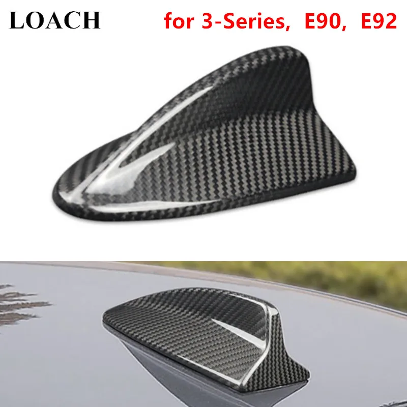 Real Carbon Fiber For BMW 3 Series E90 E92 2005-2013 Car Roof Shark Fin Antenna Cover Trim Sticker Case Exterior Accessories