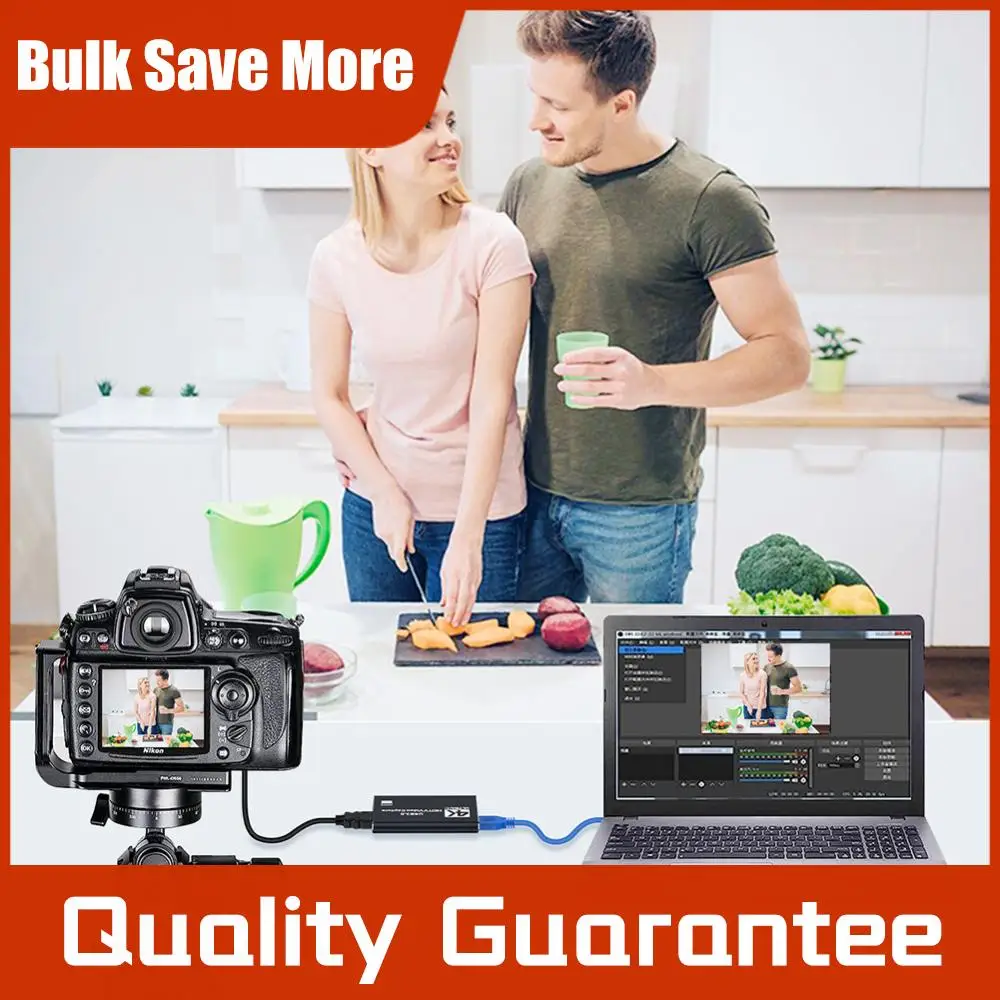 

USB 3.0 4K HDMI-Compatible Capture Card Audio Video Capture Card Gaming Capture Card for Streaming Works for PS4/Camera/PC