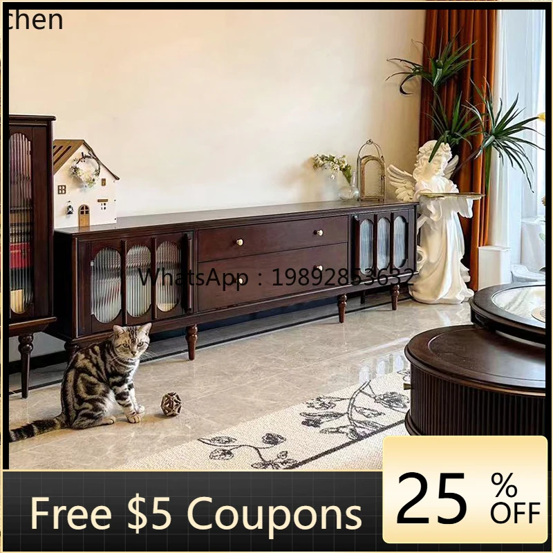

TV cabinet storage storage integrated living room light luxury high sense retro locker